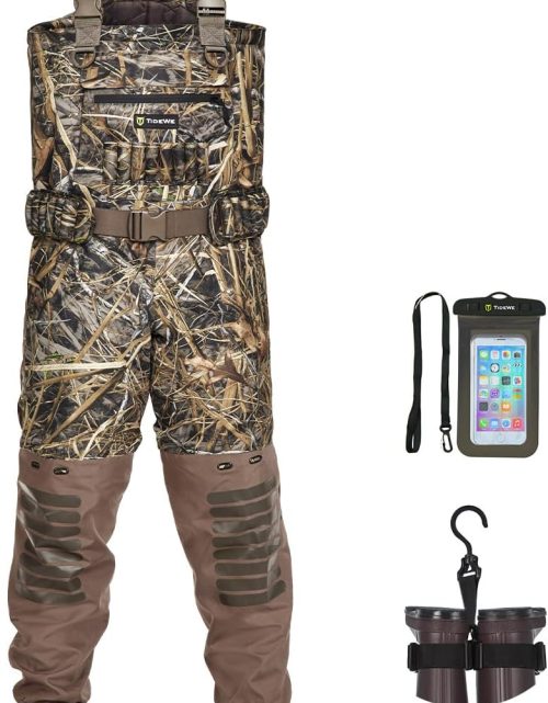 TIDEWE Breathable Chest Wader, 1600G Insulation Waterproof Hunting Wader with Steel Shank Boots & 200G Insulated Liner